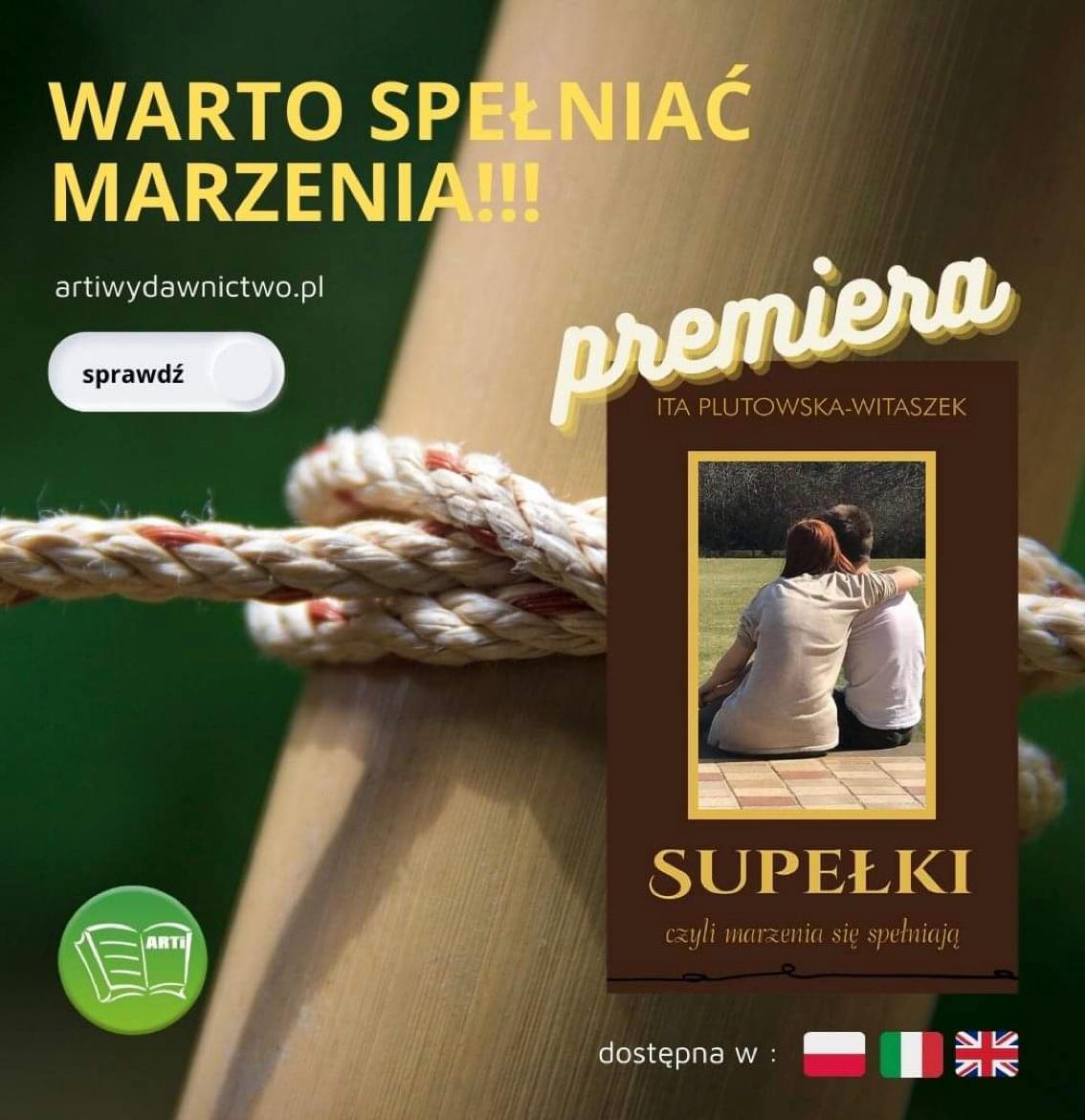 Grafika promująca książkę Supełki