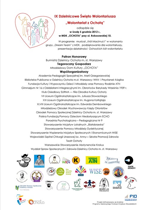 Plakat Ochockiego Święta Wolontariusza