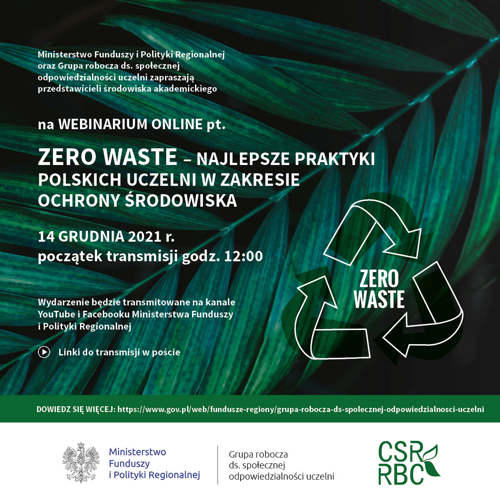 plakat webinaru zero waste