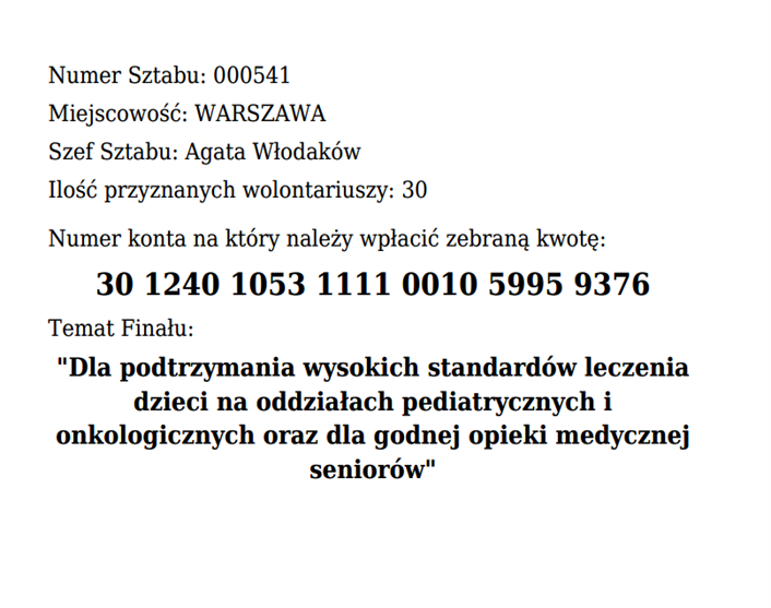 Wosp Zgoda 30 Wolo