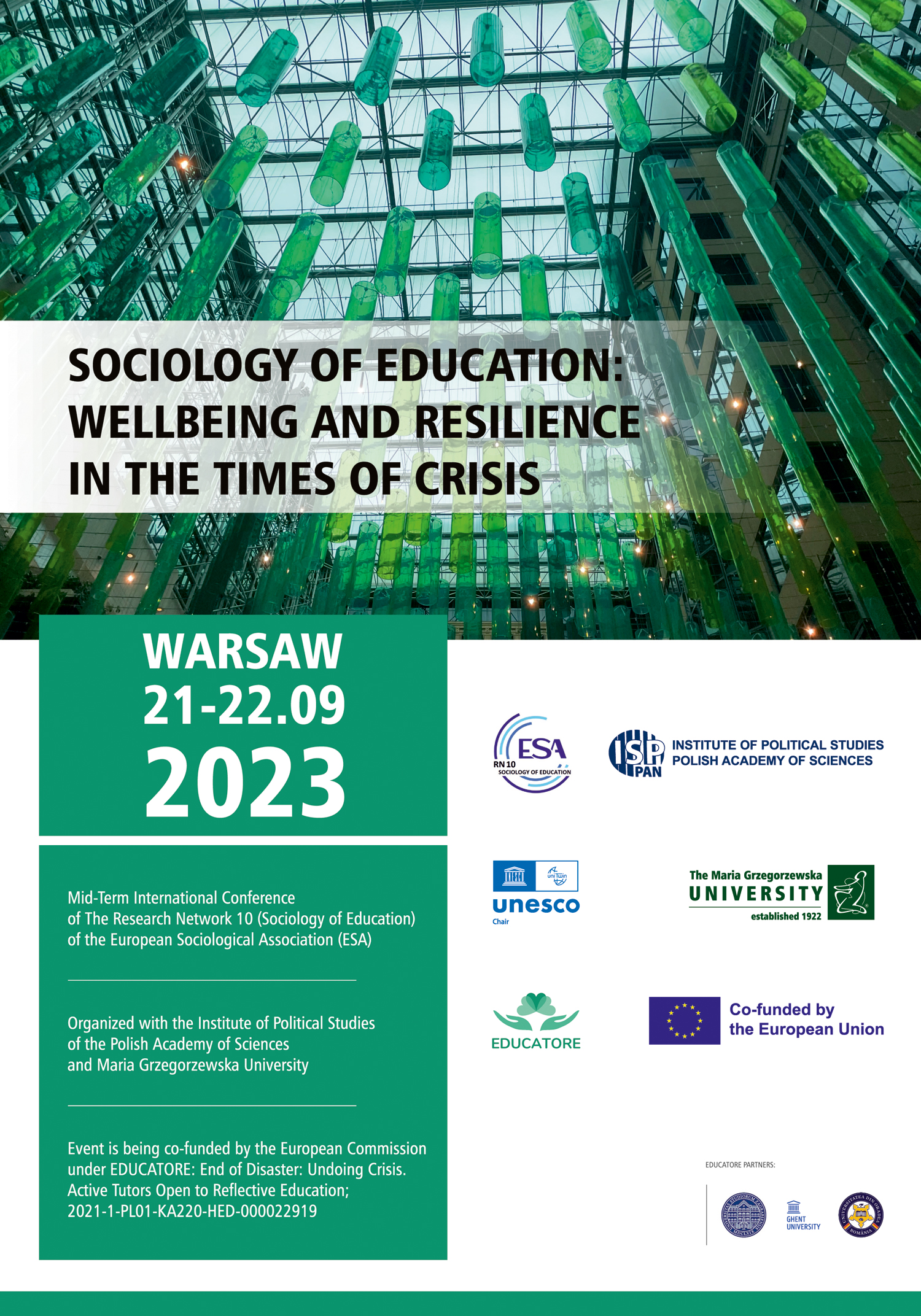 Poster of the Conference, including the logos of co-organizers