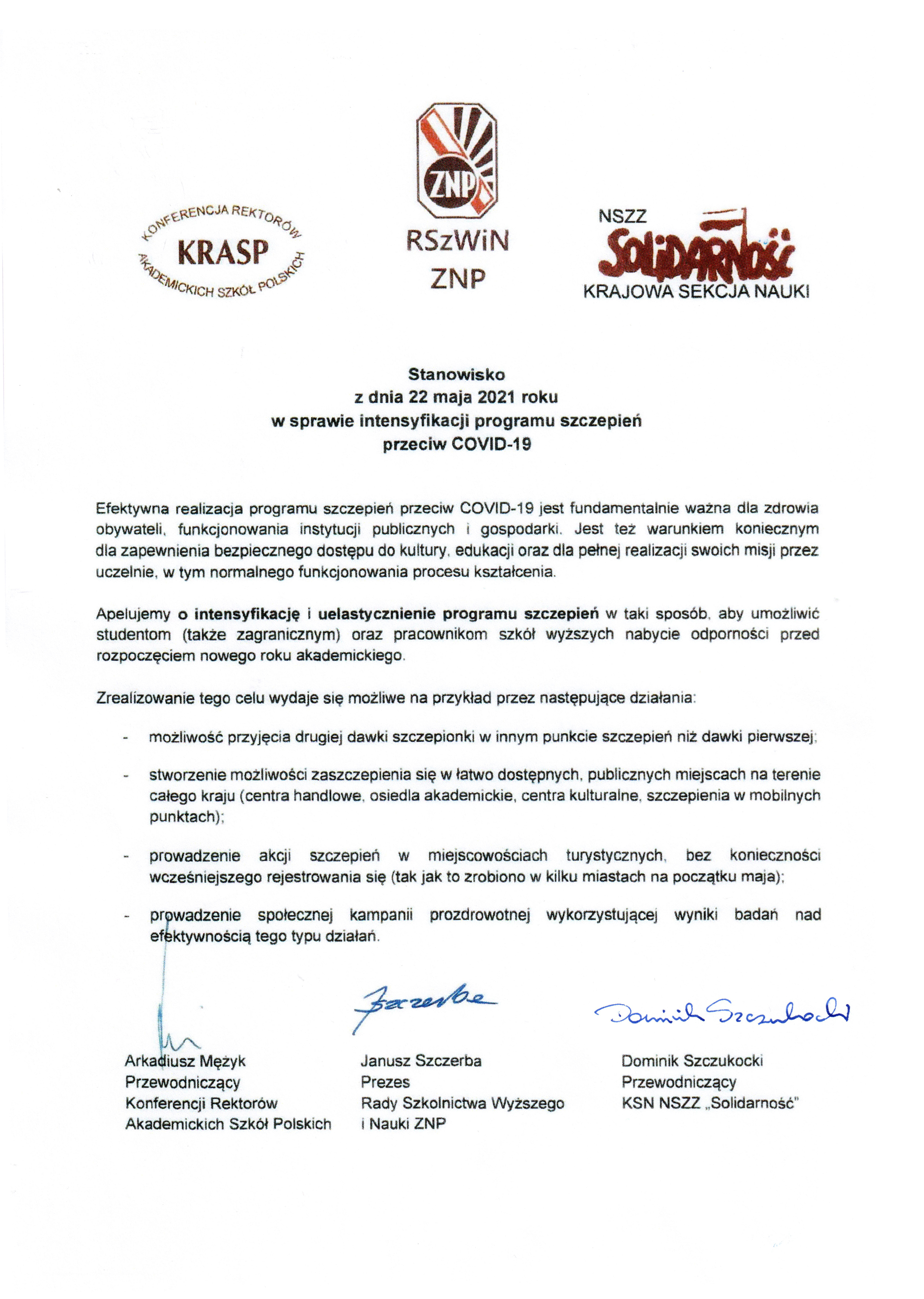 apel KRASP SNP NSZZ