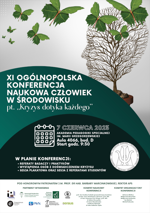 plakat informujący o konferencji "Człowiek w środowisku"