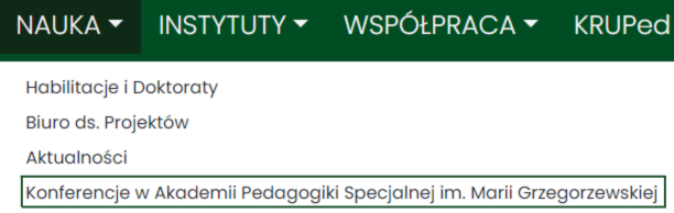 Link do strony informującej o konferencjach organizowanych przez APS