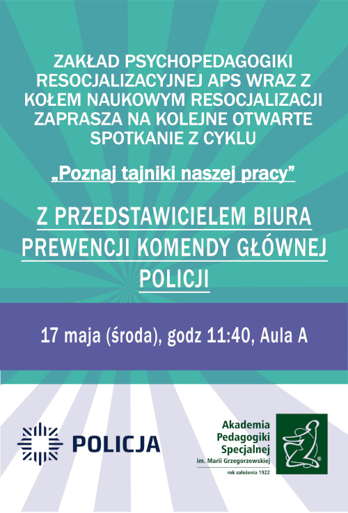 plakat informujący o spotkaniu "Poznaj tajniki naszej pracy"